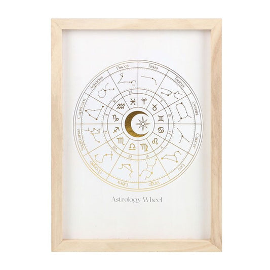 Astrology Wheel Framed Wall Art Print - Off White