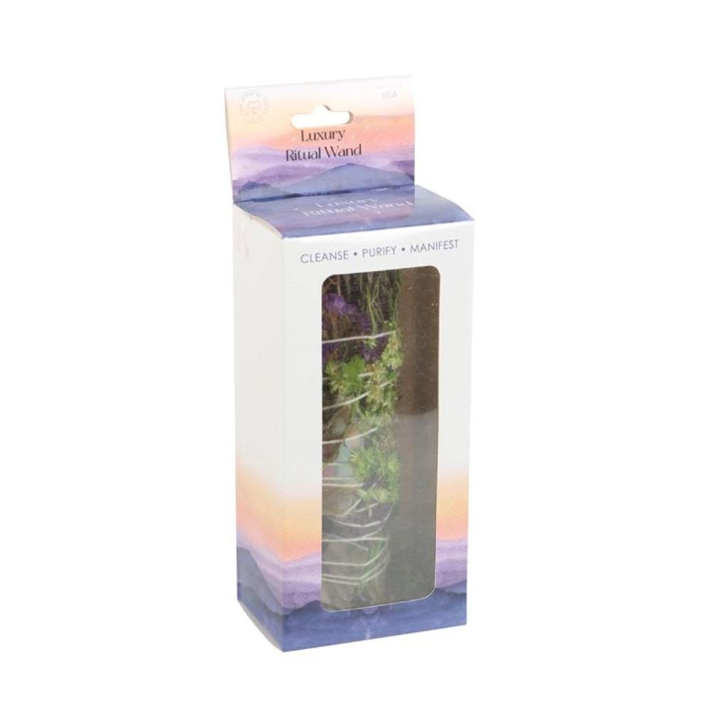 Ritual Wand Smudge Stick with Rosemary, Lavender and Abalone - 6inch