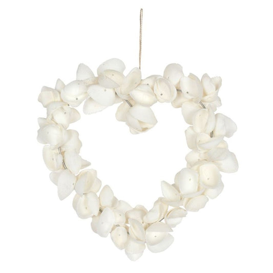 Clamshell Hanging Heart Decoration - 6 Inch