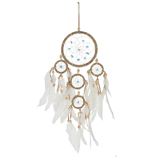 Medium Natural Dream catcher with Turquoise Beads