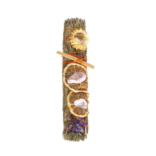 Ritual Wand Smudge Stick with Rosemary, Lavender, and Orange - 9inch